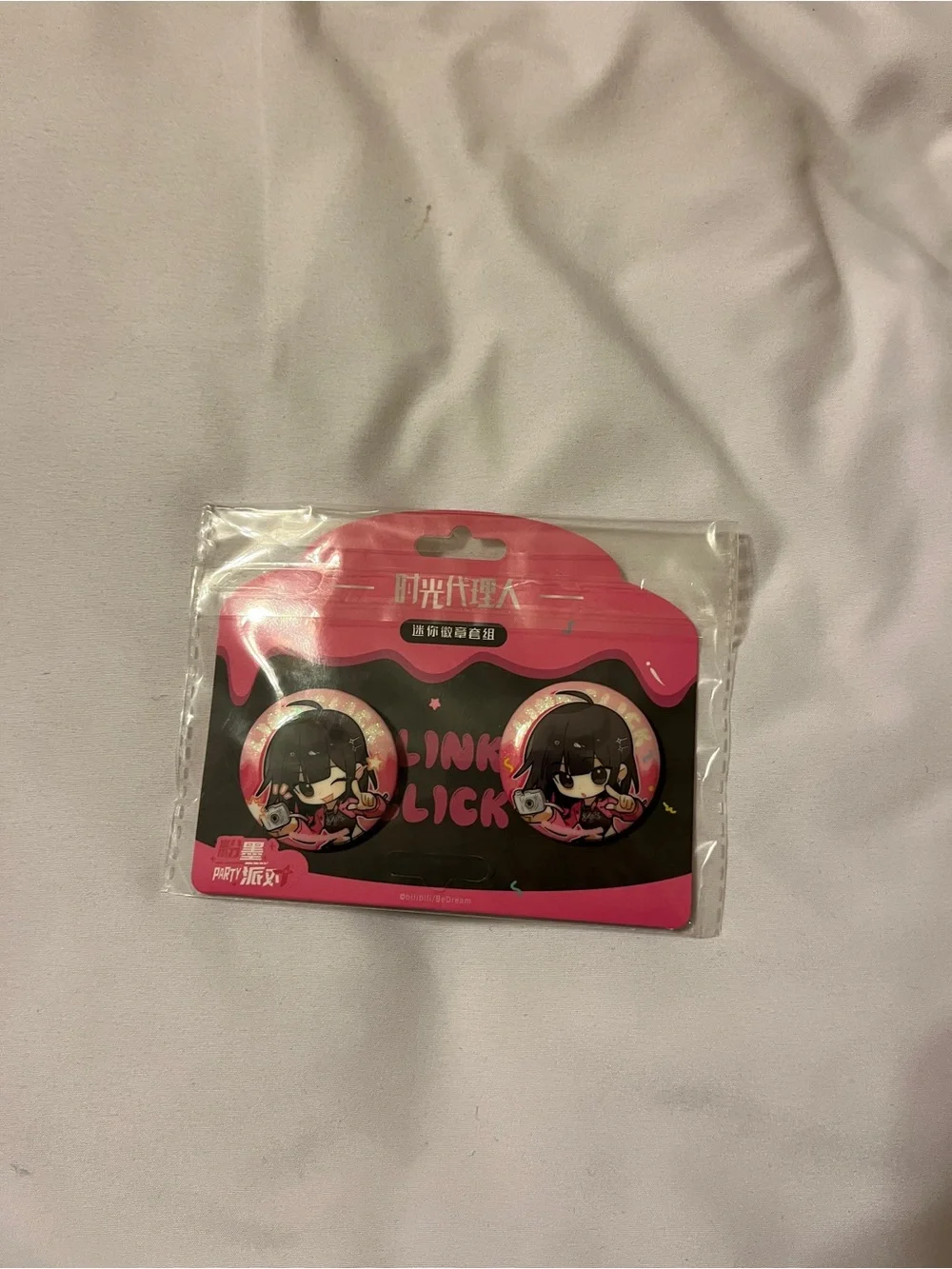 Link Click Qiao Ling Mini Badge Set Pink